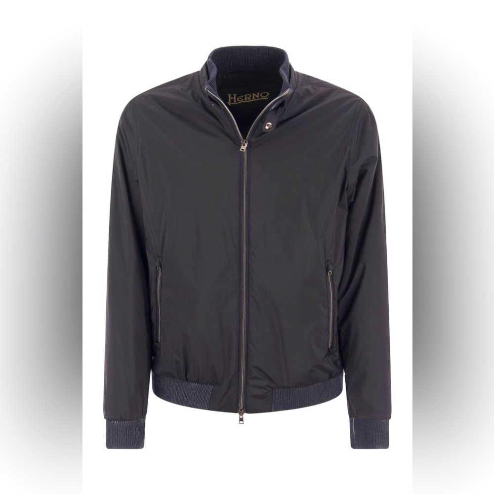 Herno Down Bomber Jacket Navy Blue - Size 50